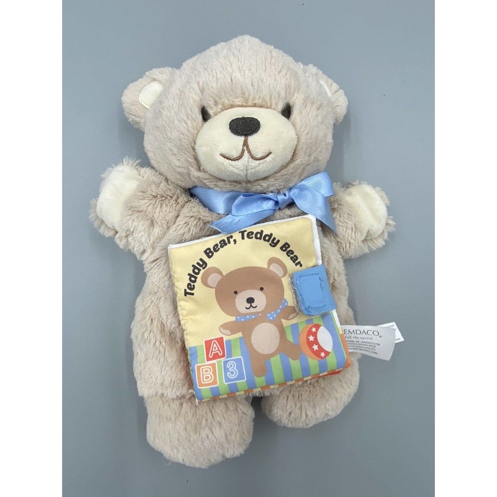 Demdaco 10”‎ Teddy Bear Puppet With Storybook Plush Lovey Stuffed Animal